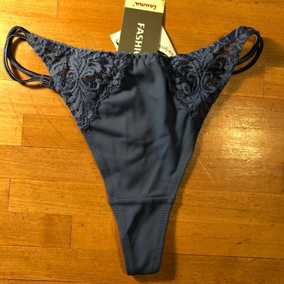 Lauma European Women's thongs Blue Strings Lycra Size Small - Picture 3 of 11
